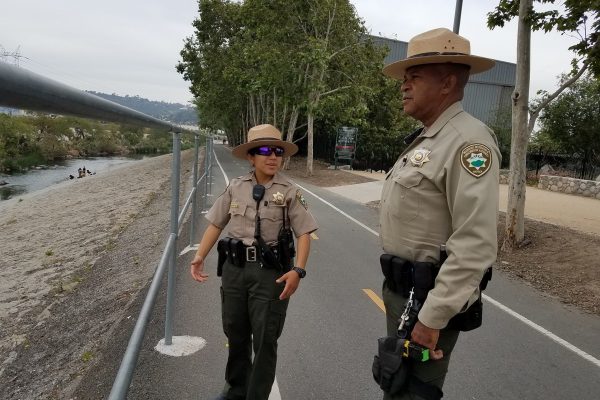 Rangers patrolling the Los Angeles River