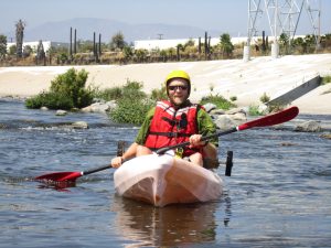 Brian Baldauf kayaking the LA River