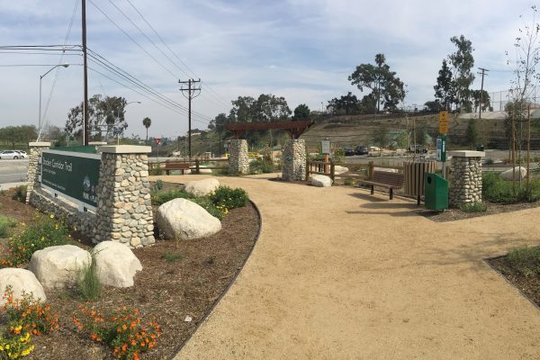 Photograph of Stocker Corridor Trailhead. Lead Consultant: Alta Planning + Design..